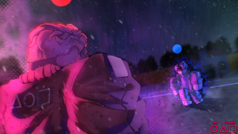 Action-packed gameplay screenshot of Ink Game on Roblox